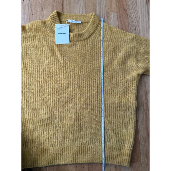 Everlane Cocoon Crew Alpaca Wool Blend Knit Golden Yellow Sweater Size S Casual - Picture 11 of 13